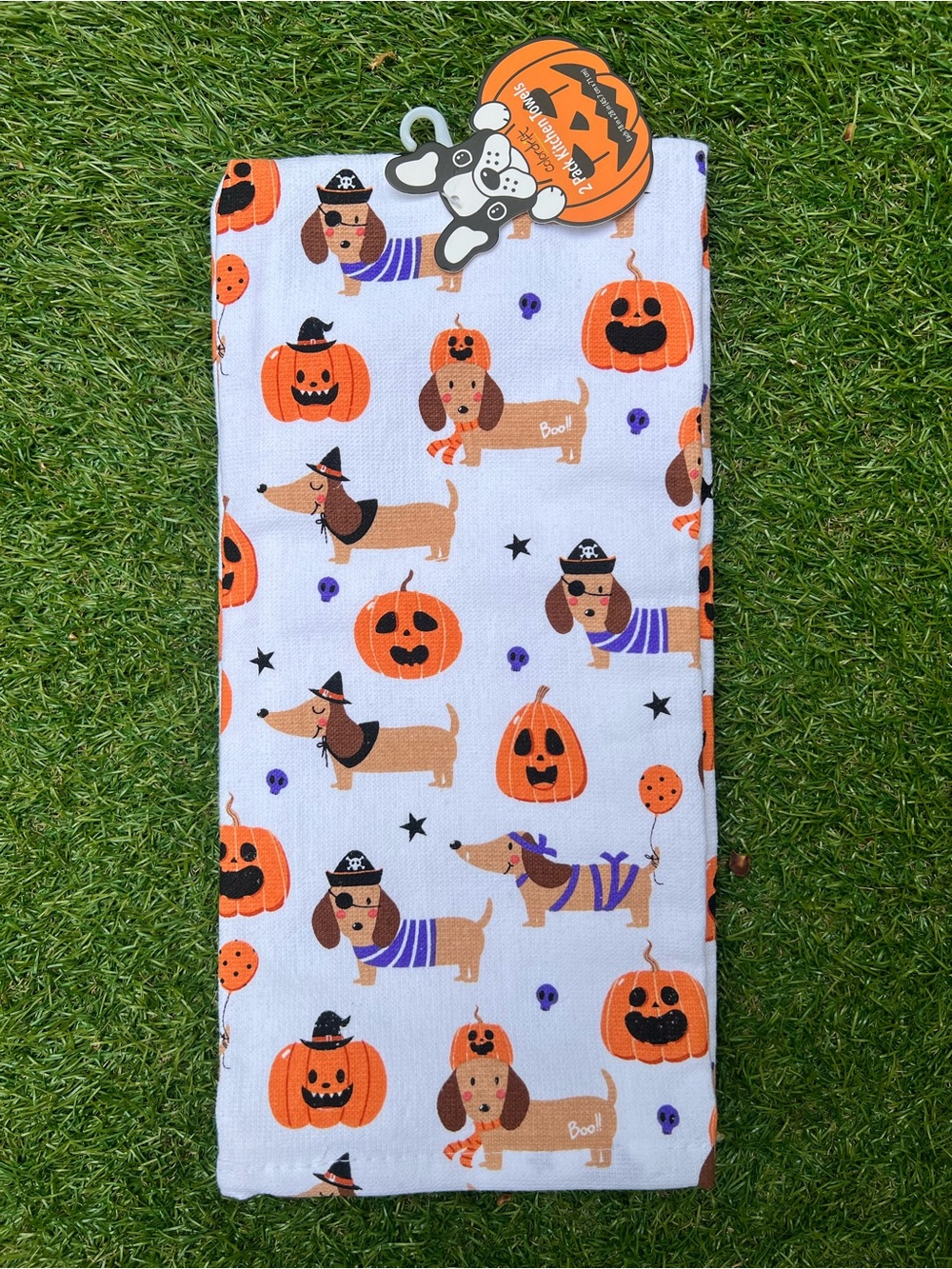 Halloween Dachshund Doxie Kitchen Towel Set | 2pcs